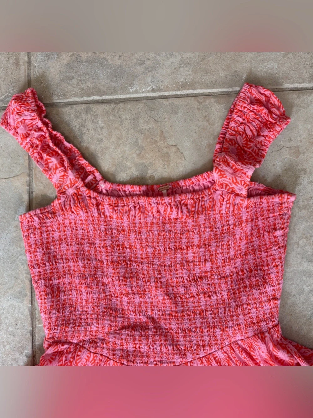 Free People Sweet Annie Mini Dress in Pink Combo Size Medium